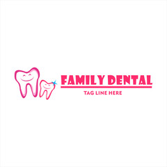 Family Dental Love logo design with tooth icon