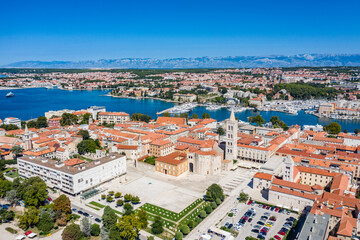 Aerial view of the Old Town of Zadar, Croatia