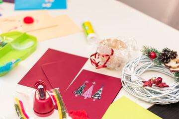 unique creative colorful christmas cards made by children