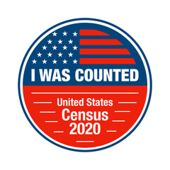 I participated and I was counted in the USA census 2020 sticker and badge - obrazy, fototapety, plakaty