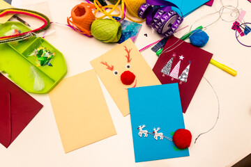 preparation for christmas card craft