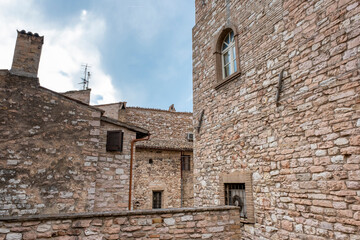 Old streets of the ancient city of Spello, Umbria, Italy