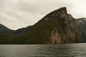 The dramatic and deep Sumidero Canyon in Chiapas, Mexico