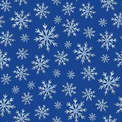 Christmas seamless pattern with snowflakes.watercolor winter pattern for backgrounds,postcards,fabrics,packaging paper