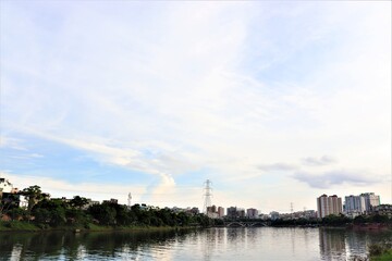 Naklejka premium Beautiful Hatirjhil lake in Dhaka
