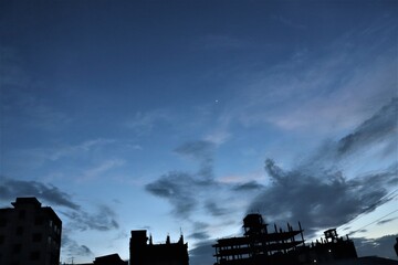 Fototapeta premium The morning star Venus in the early morning sky at Baruikhali Dhaka