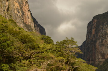 The dramatic and deep Sumidero Canyon in Chiapas, Mexico