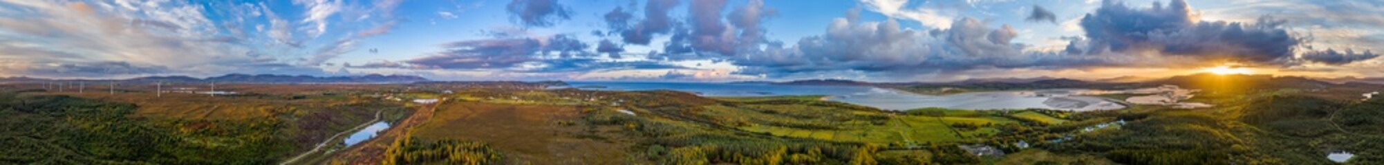 360 panorama of Bonny Glen by Portnoo in County Donegal - Ireland