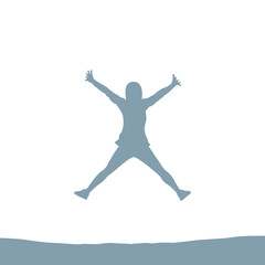 Fototapeta na wymiar happy jumping girl silhouette isolated on white vector illustration EPS10