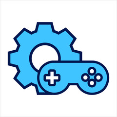 setting icon. setting with game symbol. Concept of game setting . Vector illustration, vector icon concept.