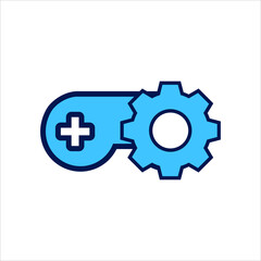 setting icon. setting with game symbol. Concept of game setting . Vector illustration, vector icon concept.