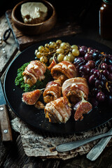 grilled wings with potatoes and rosemary