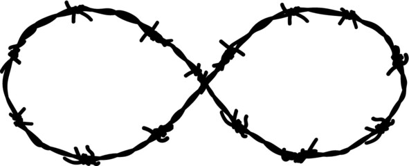 Vector illustration of the barb wire infinity