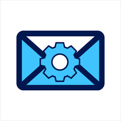 setting icon. setting with mail symbol. Concept of chat / message  . Vector illustration, vector icon concept.