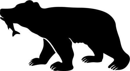 Vector illustration of the bear and fish