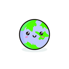 Cute earth and stars Illustration