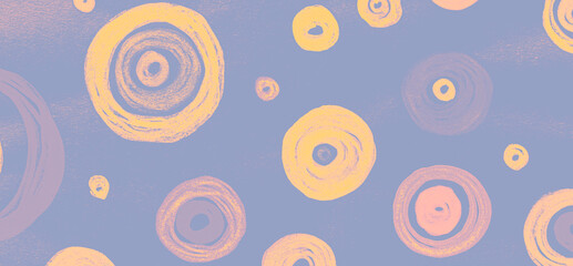 Retro Circular Confetti. Orange Watercolour 