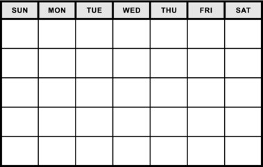 Vector illustration of the weekly calendar