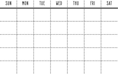 Vector illustration of the weekly calendar