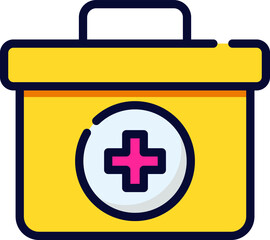 Fototapeta premium first aid box vector icon, Medical and corona virus icon