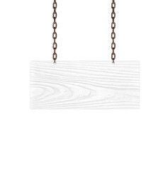 Wooden sign isolated on white