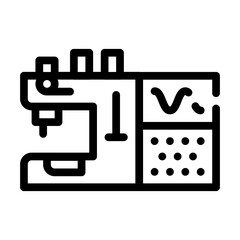 sewing machine with programmable embroidery line icon vector illustration