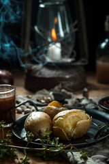 baked apple pie with cinnamon