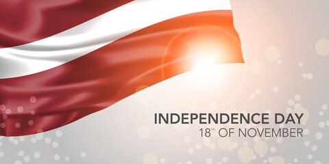 Latvia happy independence day vector banner, greeting card