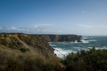 coastline landscape with rocky shores