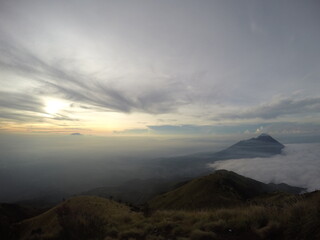sunset over the mountains