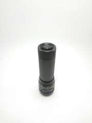 Black portable flashlight battery operated with led light