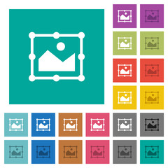 Image free transform square flat multi colored icons