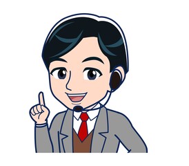 Male teacher in a gray jacketA