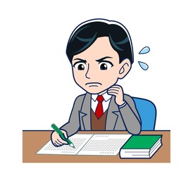 Male teacher in a gray jacketA