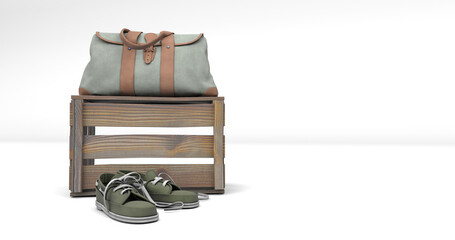 clothes, luggage bag, and shoes