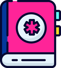 Obraz premium healthcare and medical book vector icon, Medical and corona virus icon