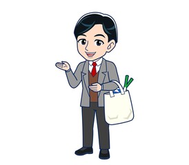 Male teacher in a gray jacketA