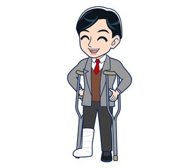 Fototapeta premium Male teacher in a gray jacketA