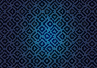 Dark BLUE vector background with lines, rhombuses.