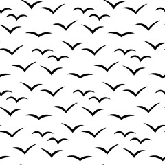 
Lovely seamless pattern with a flock of birds on a white background. Marine items in a flat style.
Stock vector illustration for decor and design, textiles,
wallpaper, wrapping paper