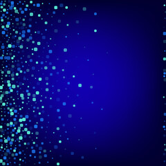 Turquoise Particle Effect Blue Vector Background. 