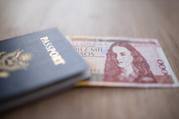Bank of the Republic, Ten Thousand Pesos Bill inside an American Passport