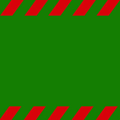 Green square vector Christmas background with red stripes for holiday themes.