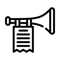 trumpet fanfare line icon vector black illustration