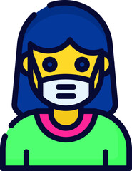 women, face mask vector icon, Medical and corona virus icon