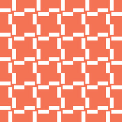 Vector seamless pattern texture background with geometric shapes, colored in orange, white colors.