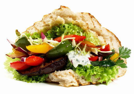 Vegetable Kebab - Fast Food on white Background - Isolated