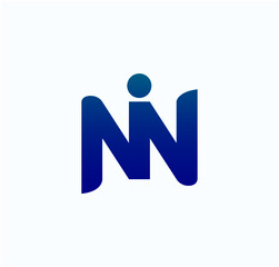NIN blue letters monogram. NIN logo.