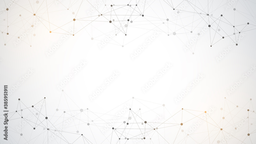 Poster abstract polygonal background with connecting dots and lines. global network connection, digital tec