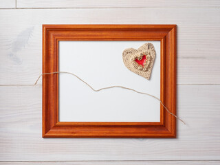 picture with artistic heart made of ceramics. valentine heart